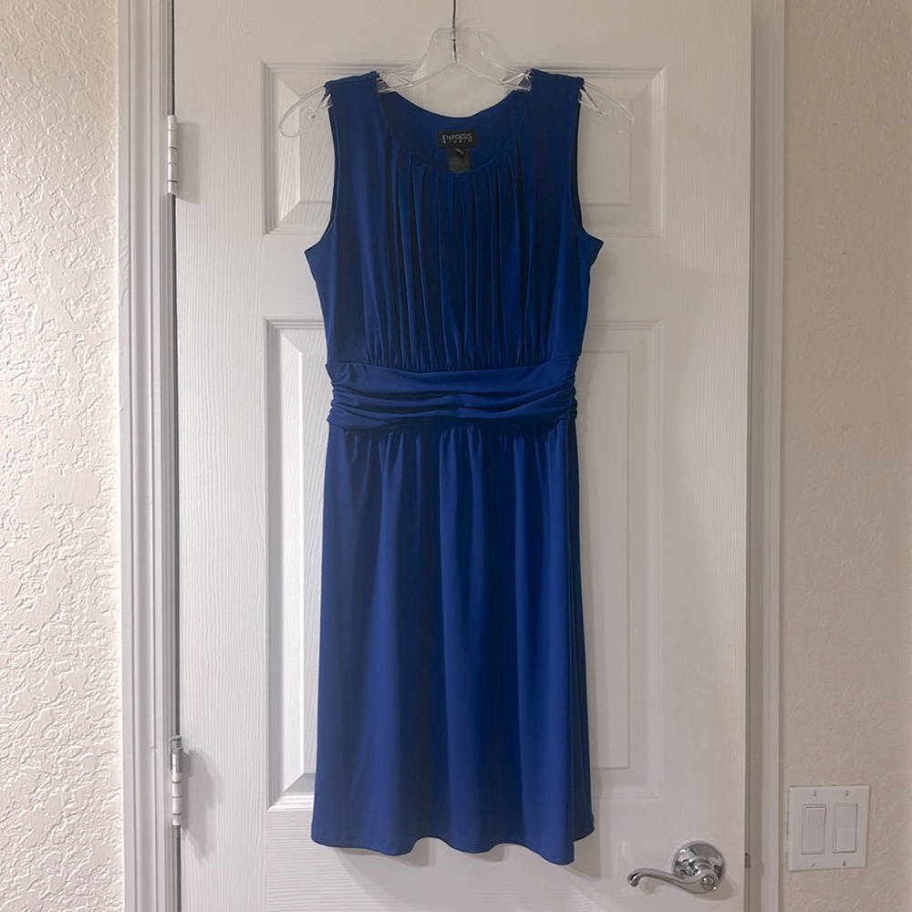 Elegant Blue Sleeveless Dress